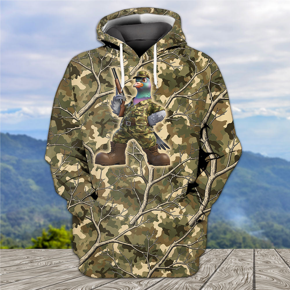 Dove Hunting Camouflage Funny All Over Print Shirt