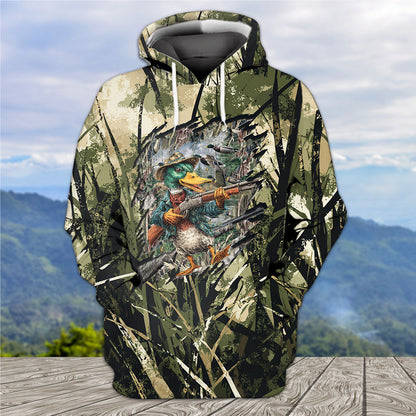 America Mallard Duck Hunting Camo All Over Print Shirt