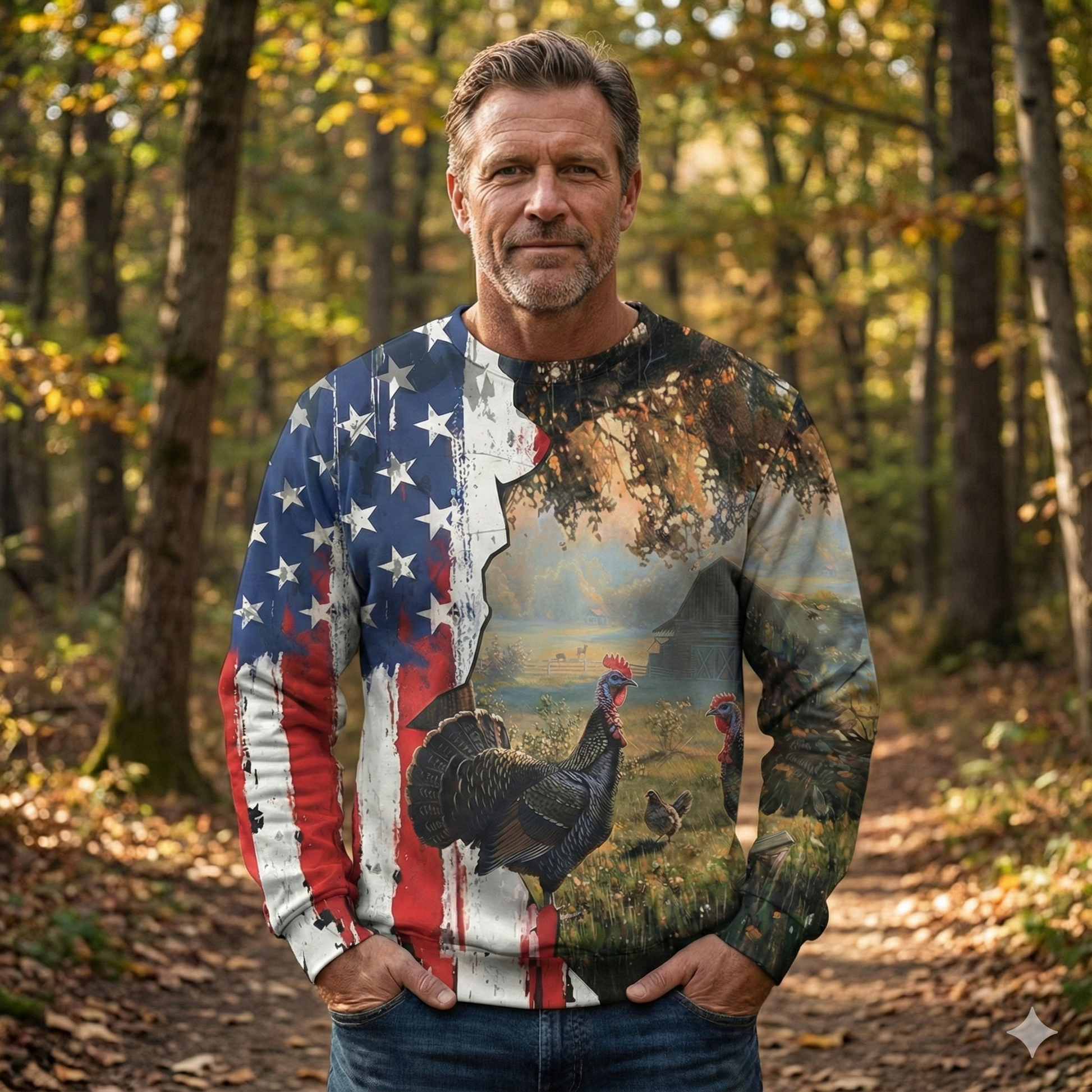 Realistic Patriotic Turkey  Peaceful All Over Print Shirt