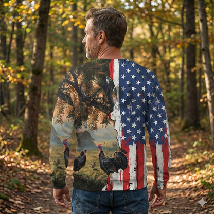 Realistic Patriotic Turkey  Peaceful All Over Print Shirt