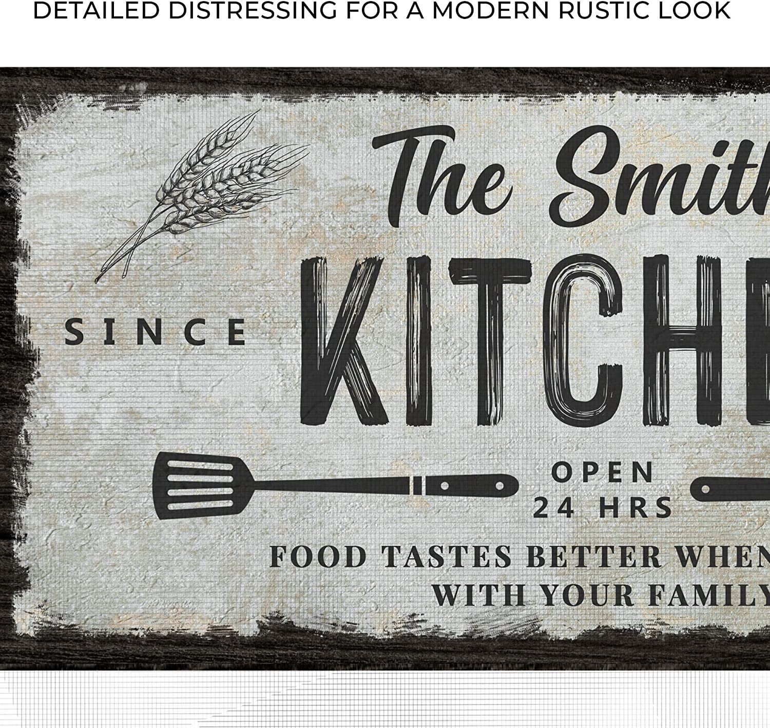 Family Kitchen (Whisk and Spatulla) - Personalized Family Huge Canvas