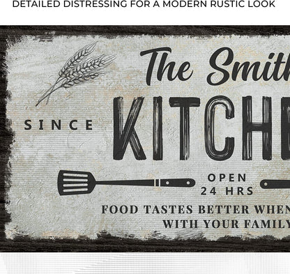 Family Kitchen (Whisk and Spatulla) - Personalized Family Huge Canvas
