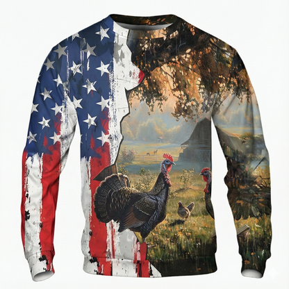 Realistic Patriotic Turkey  Peaceful All Over Print Shirt