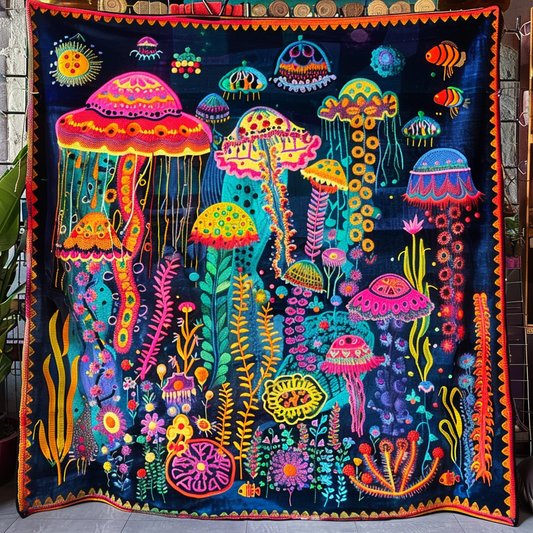 Tidal Treasure Quilted Blanket - Throw (55" x 60")