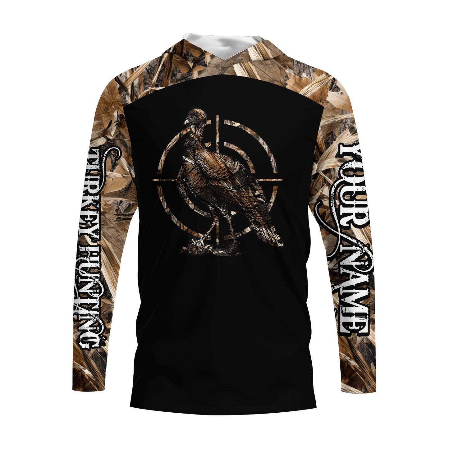 Custom Name Turkey Hunting Camo Grass All Over Print Shirt