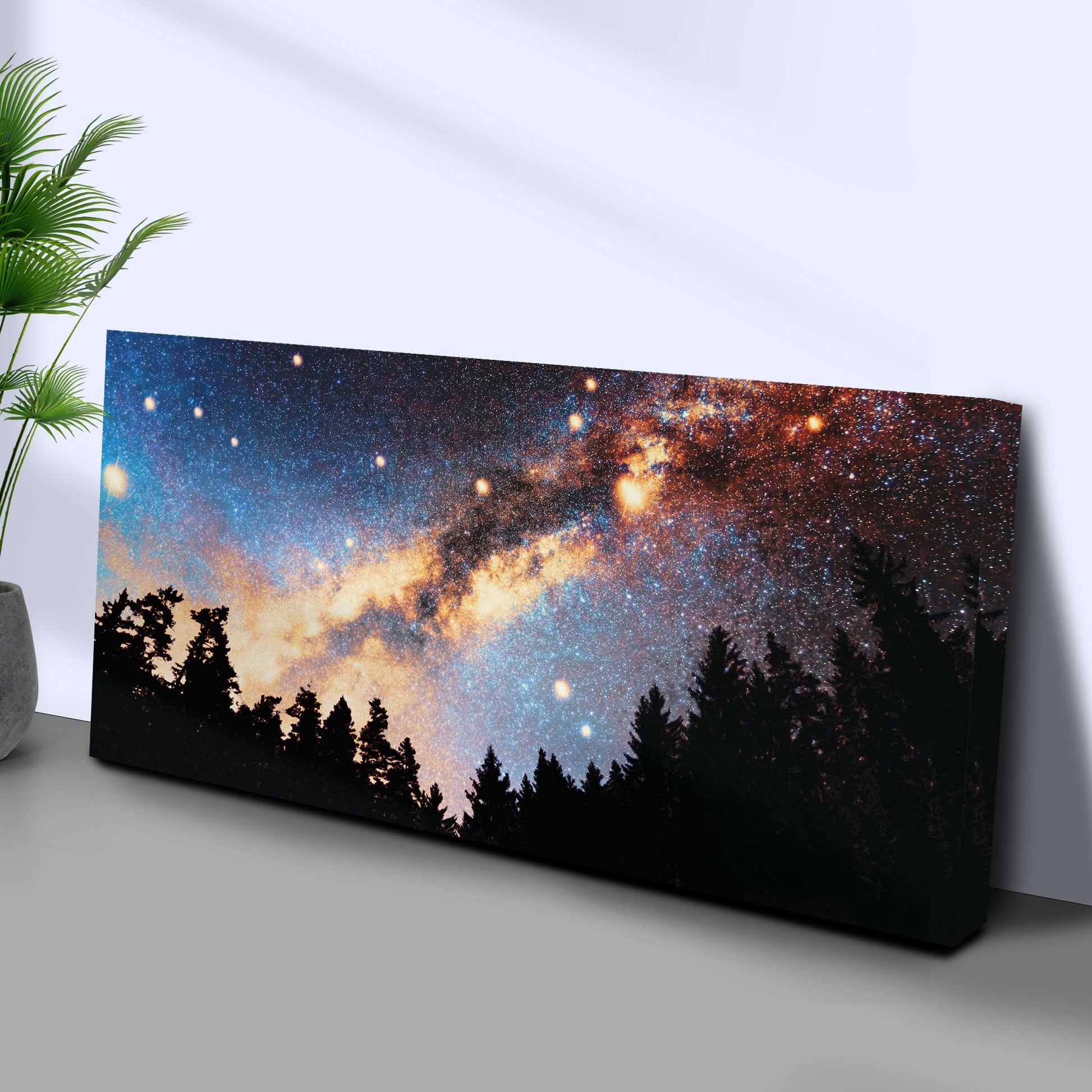 Forest Night Stars Canvas Wall Art