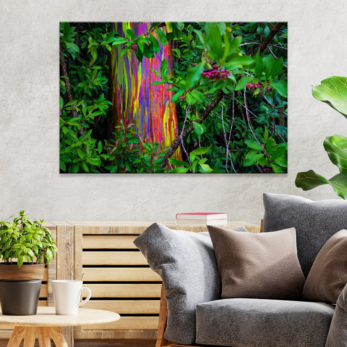 Rainbow Eucalyptus Tree Canvas Wall Art II