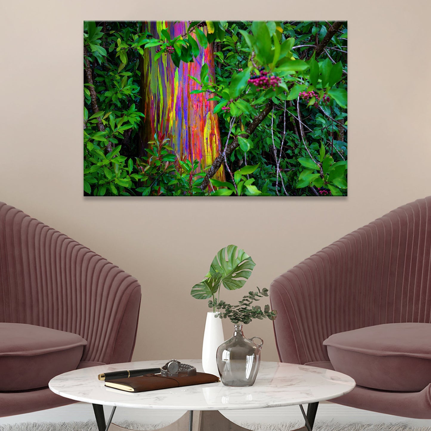 Rainbow Eucalyptus Tree Canvas Wall Art II