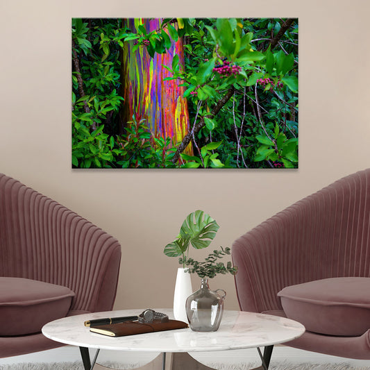 Rainbow Eucalyptus Tree Canvas Wall Art II