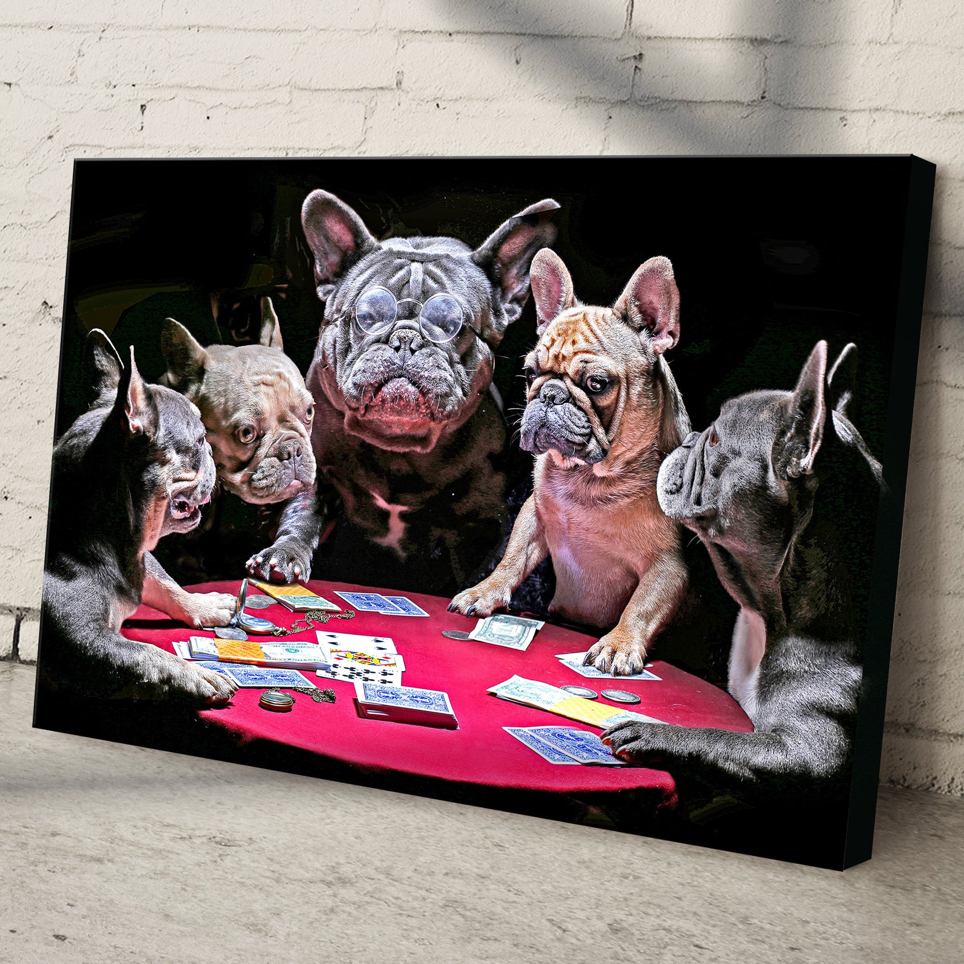 Poker Dog Players Canvas Wall Art (Free Shipping)