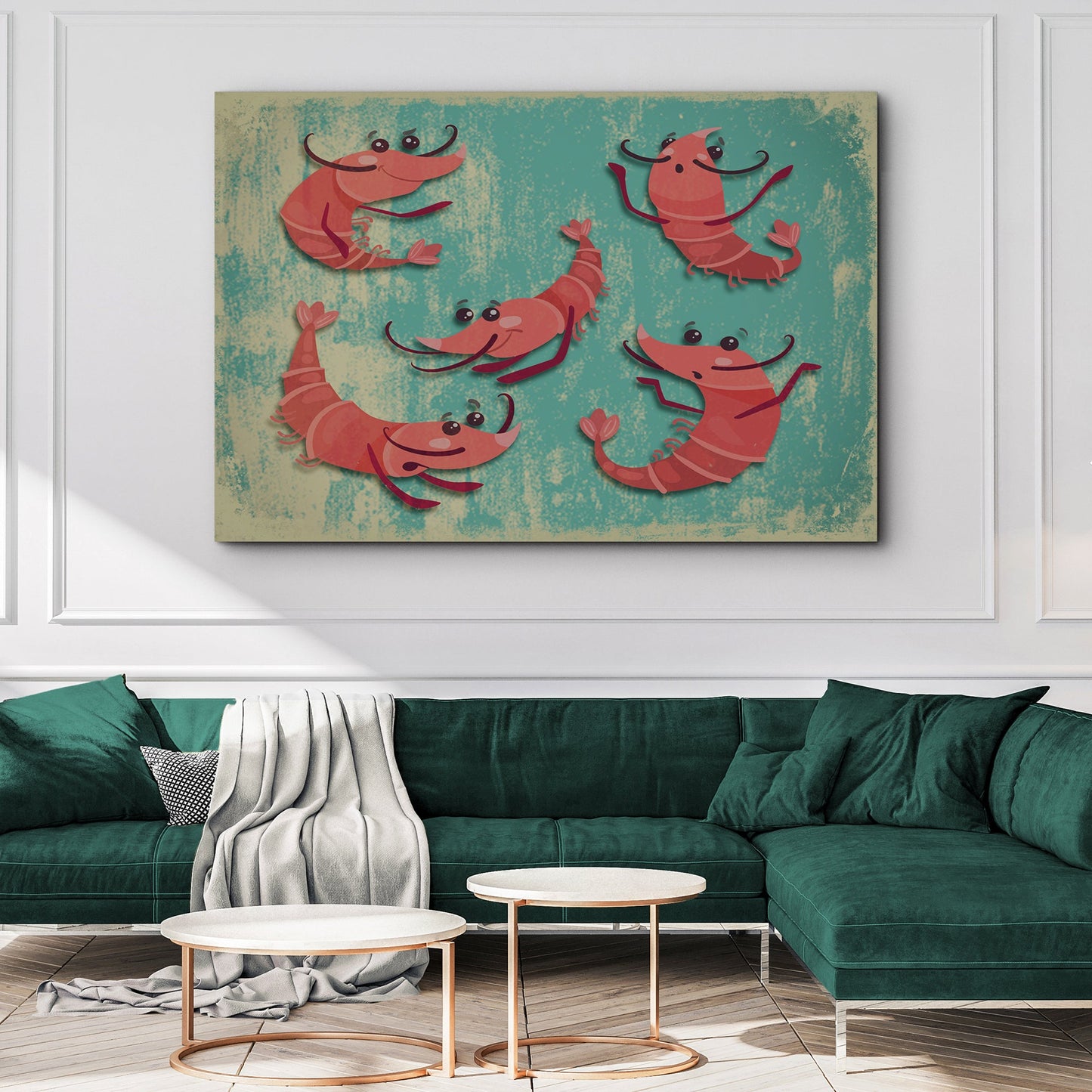 Shrimp Comic Artwork Canvas Wall Art