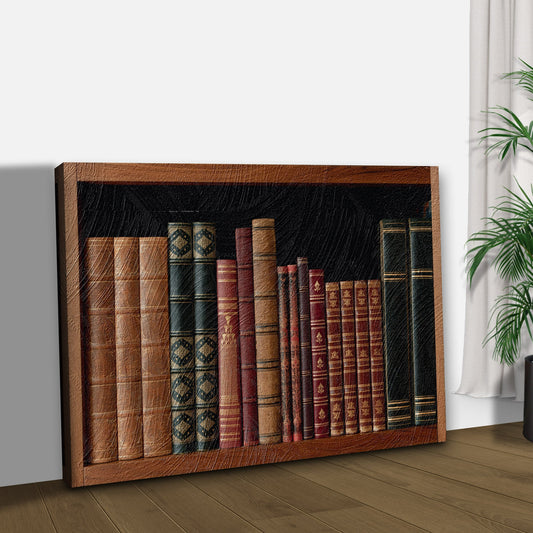 Decor Elements Books Vintage Canvas Wall Art