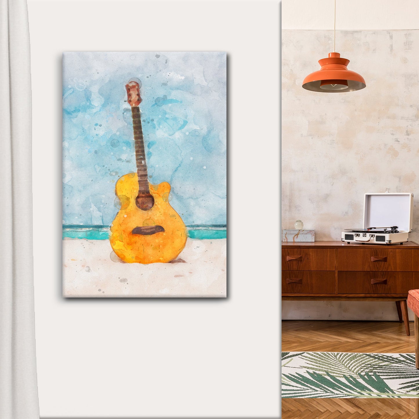 Guitar Watercolor Canvas Wall Art