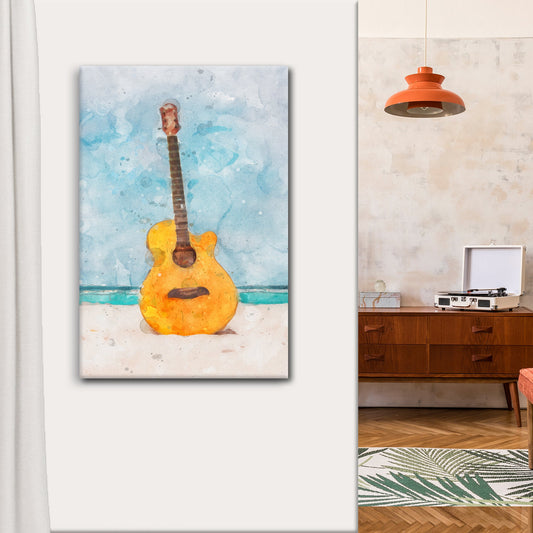 Guitar Watercolor Canvas Wall Art