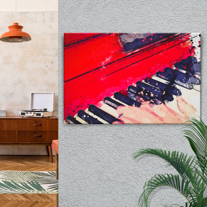 Piano Watercolor Canvas Wall Art