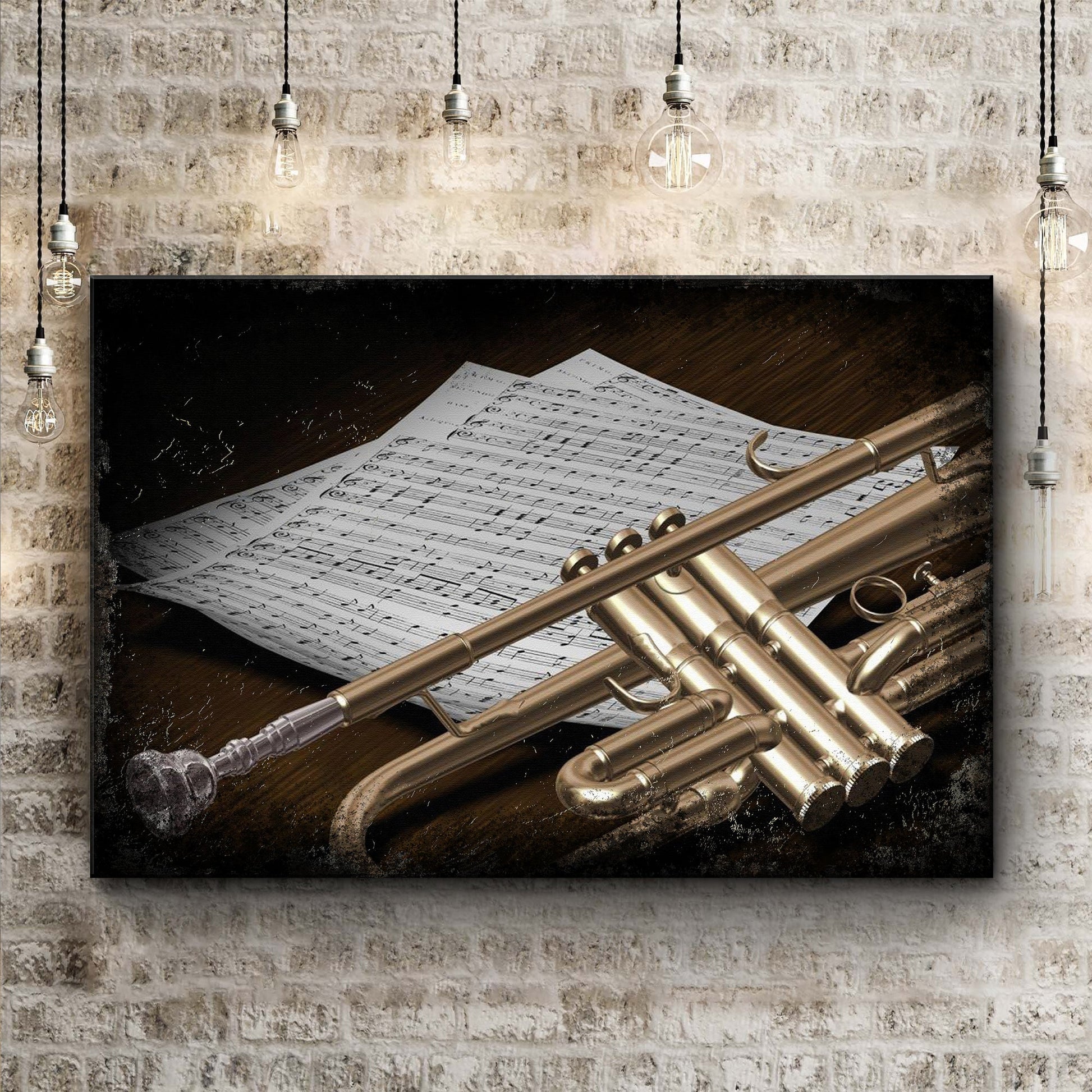 Trumpet Grunge Canvas Wall Art