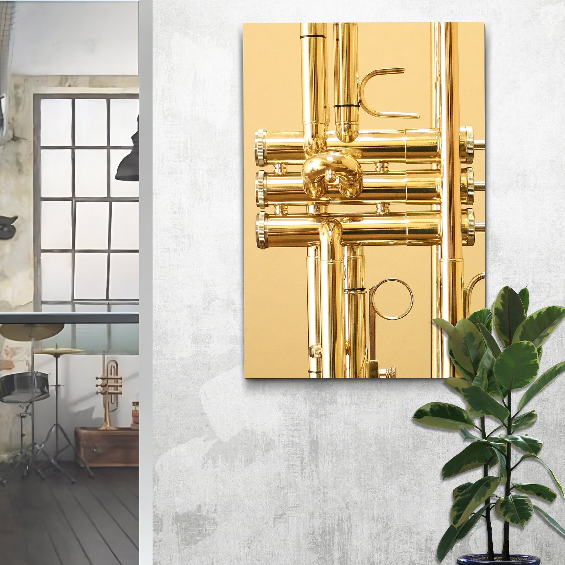 Trumpet Up Close Canvas Wall Art