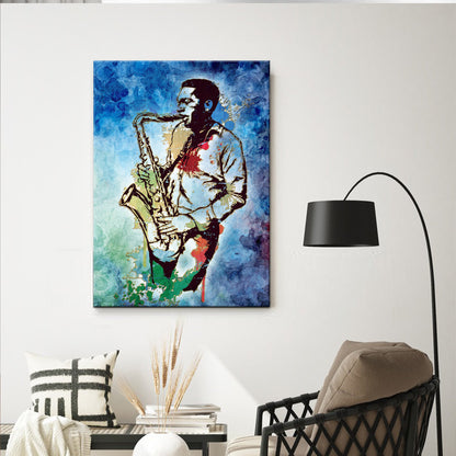 Music Genres Jazz Watercolor Canvas Wall Art