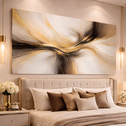 Golden Flow Abstract Luxury Wall Art