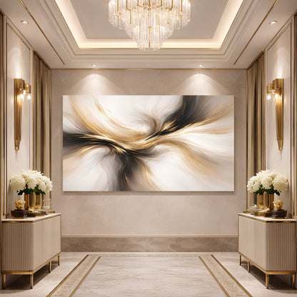 Golden Flow Abstract Luxury Wall Art