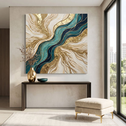 Flowing Teal and Sand