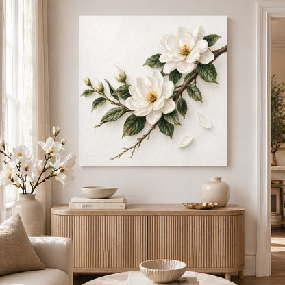 Magnolia Branch — Single Branch On Warm Cream