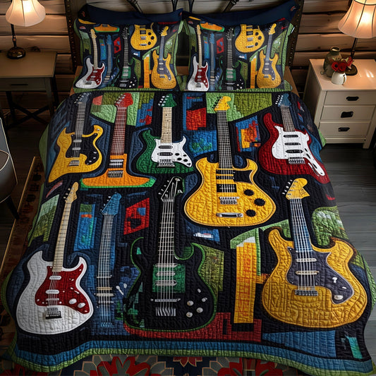 Acoustic Vibes 3-Piece Quilted Bedding Set - Single (59" x 70")