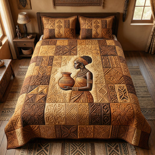 African Heritage 3-Piece Quilted Bedding Set - Single (59" x 70")