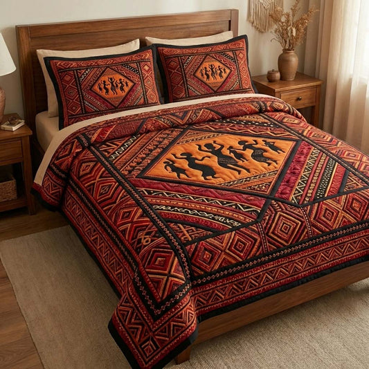 African Lore 3-Piece Quilted Bedding Set - Single (59" x 70")