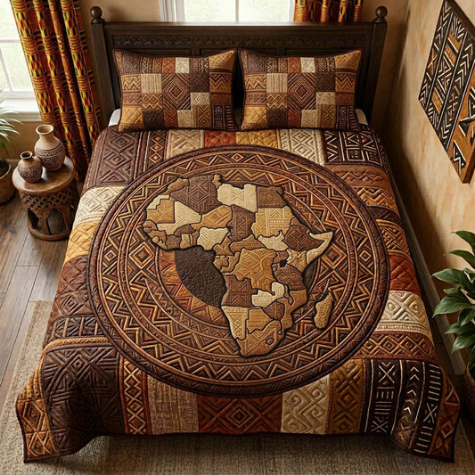 African Mosaic 3-Piece Quilted Bedding Set - Single (59" x 70")