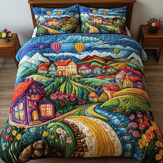 Balloon Bliss 3-Piece Quilted Bedding Set - Single (59" x 70")