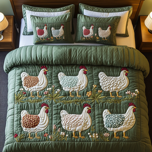 Barnyard Beauties 3-Piece Quilted Bedding Set - Single (59" x 70")
