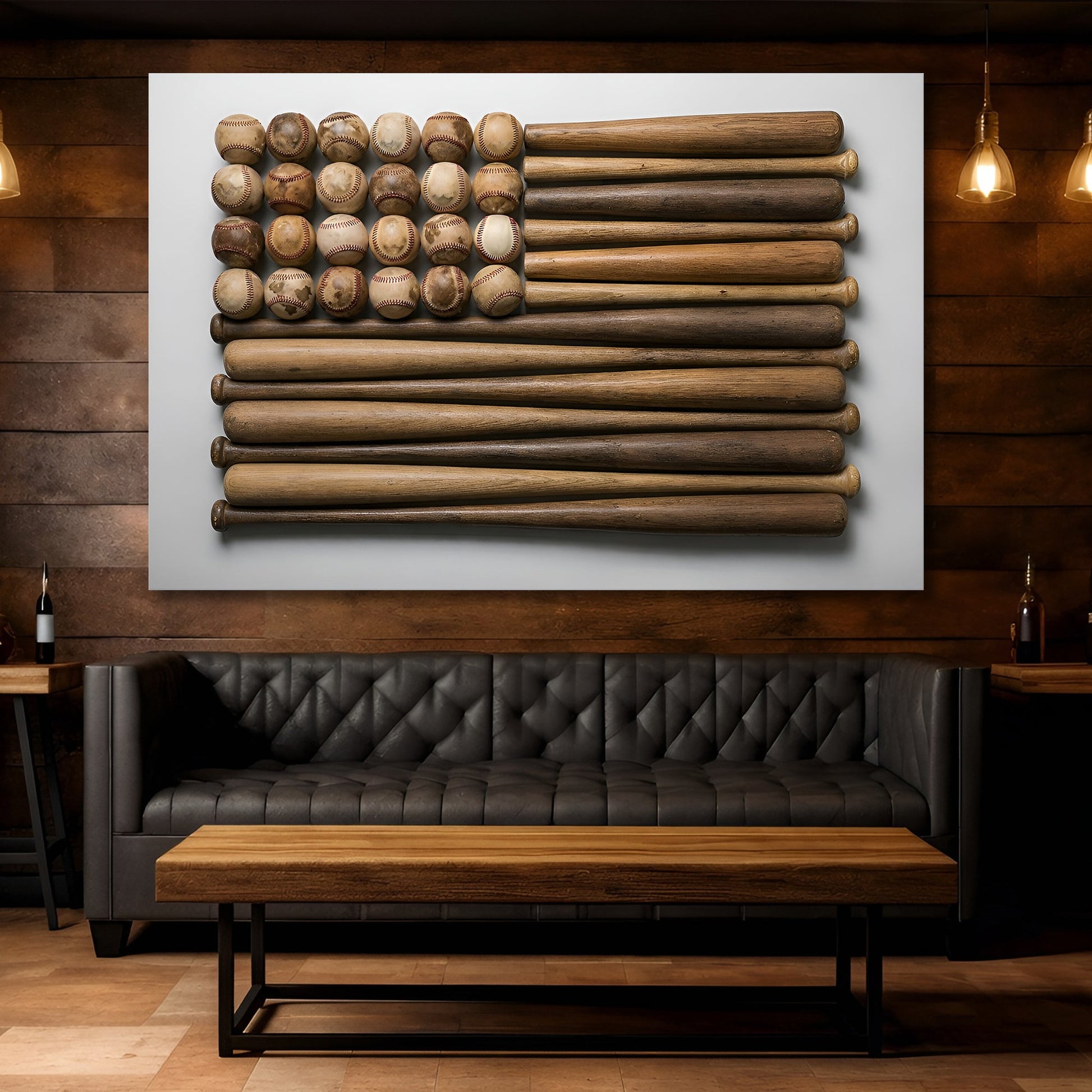 Wooden Stars & Stripes Baseball