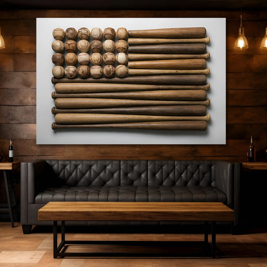 Wooden Stars & Stripes Baseball