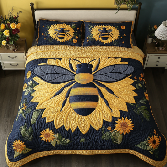 Bee Happy 3-Piece Quilted Bedding Set - Single (59" x 70")