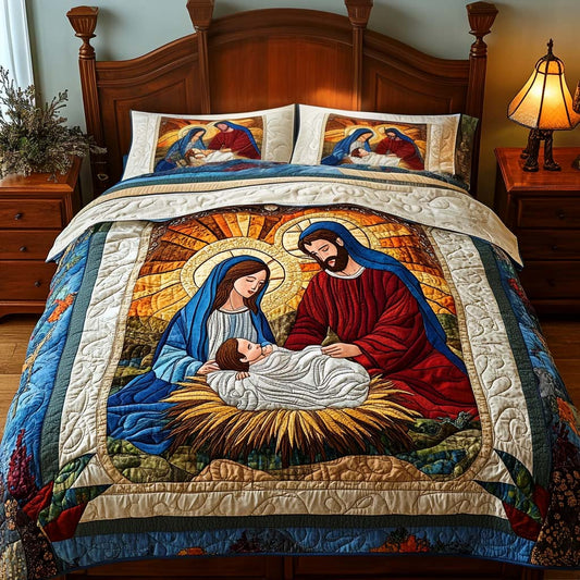Bethlehem Light 3-Piece Quilted Bedding Set - Single (59" x 70")