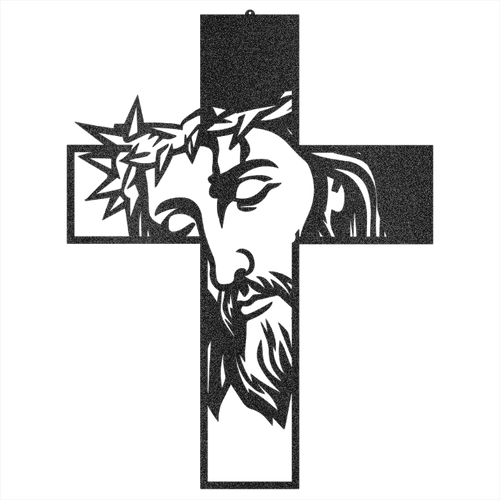 Jesus Black Metal Cross Sign