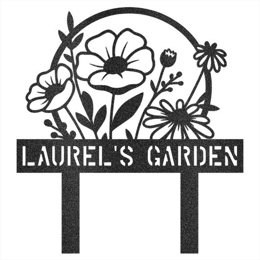 Custom Garden Name  Steel Wall Decor