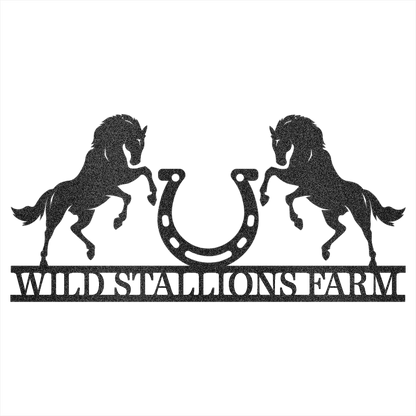 Custom Horse Ranch Steel Wall Decor
