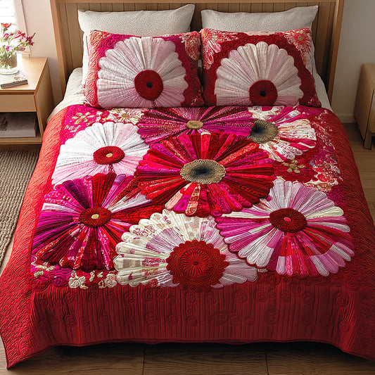 Bloom Ring 3-Piece Quilted Bedding Set - Single (59" x 70")