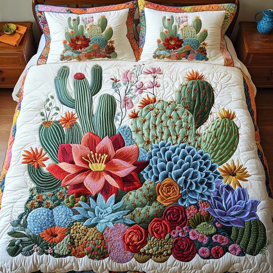 Blooming Bright 3-Piece Quilted Bedding Set - Single (59" x 70")