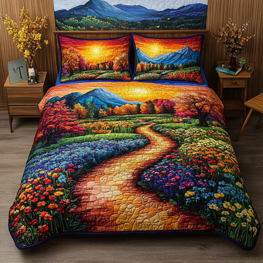 Blooming Trails 3-Piece Quilted Bedding Set - Single (59" x 70")