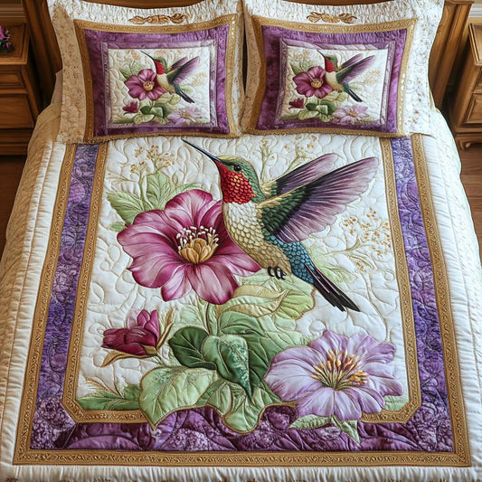 Blossom Dance 3-Piece Quilted Bedding Set - Single (59" x 70")