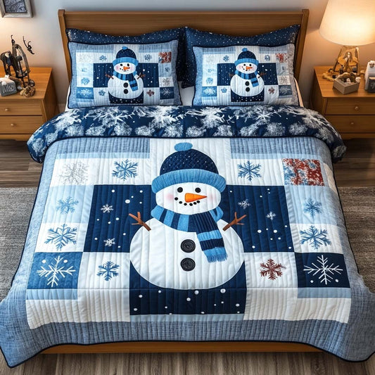 Blue Frosty 3-Piece Quilted Bedding Set - Single (59" x 70")
