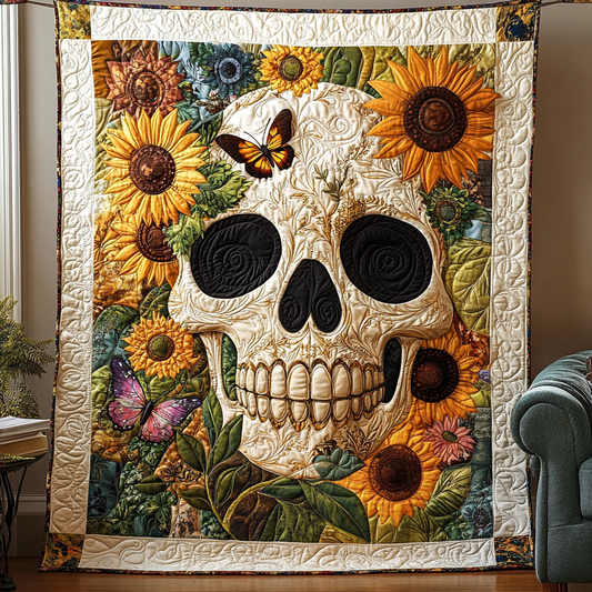 Boho Skull Quilted Blanket - Throw (55" x 60")