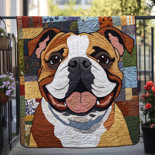 Bulldog Love Story Quilted Blanket - Baby (30" x 40")