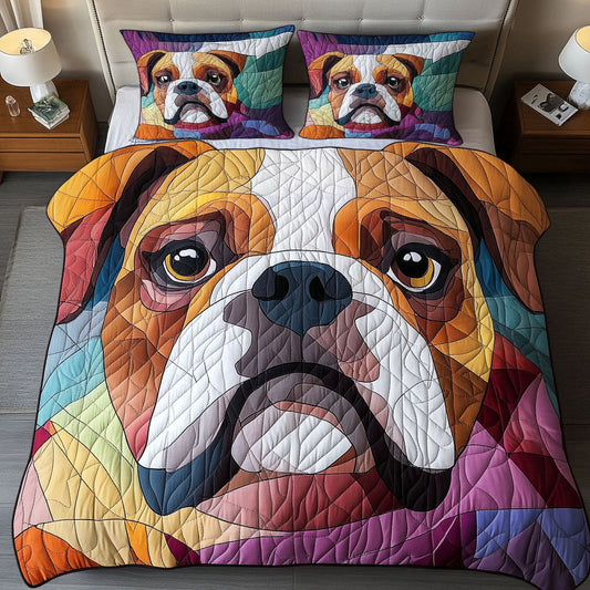 Bulldog Spirit 3-Piece Quilted Bedding Set - Single (59" x 70")