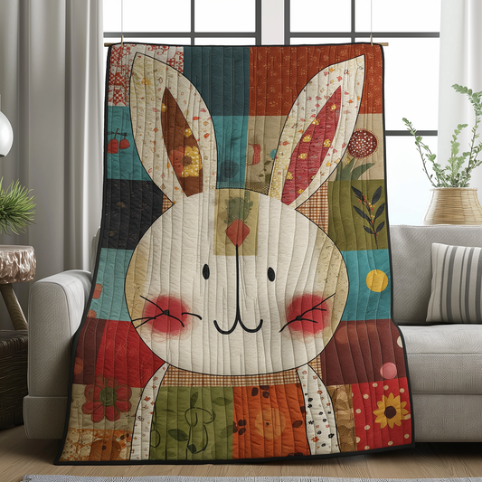 Bunny Patchwork Adventure Quilted Blanket - Throw (55" x 60")