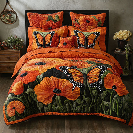 Butterfly Bloom 3-Piece Quilted Bedding Set - Single (59" x 70")