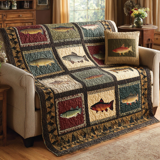 Cabin Fish Quilt Quilted Blanket - Baby (30" x 40") - Pack 1